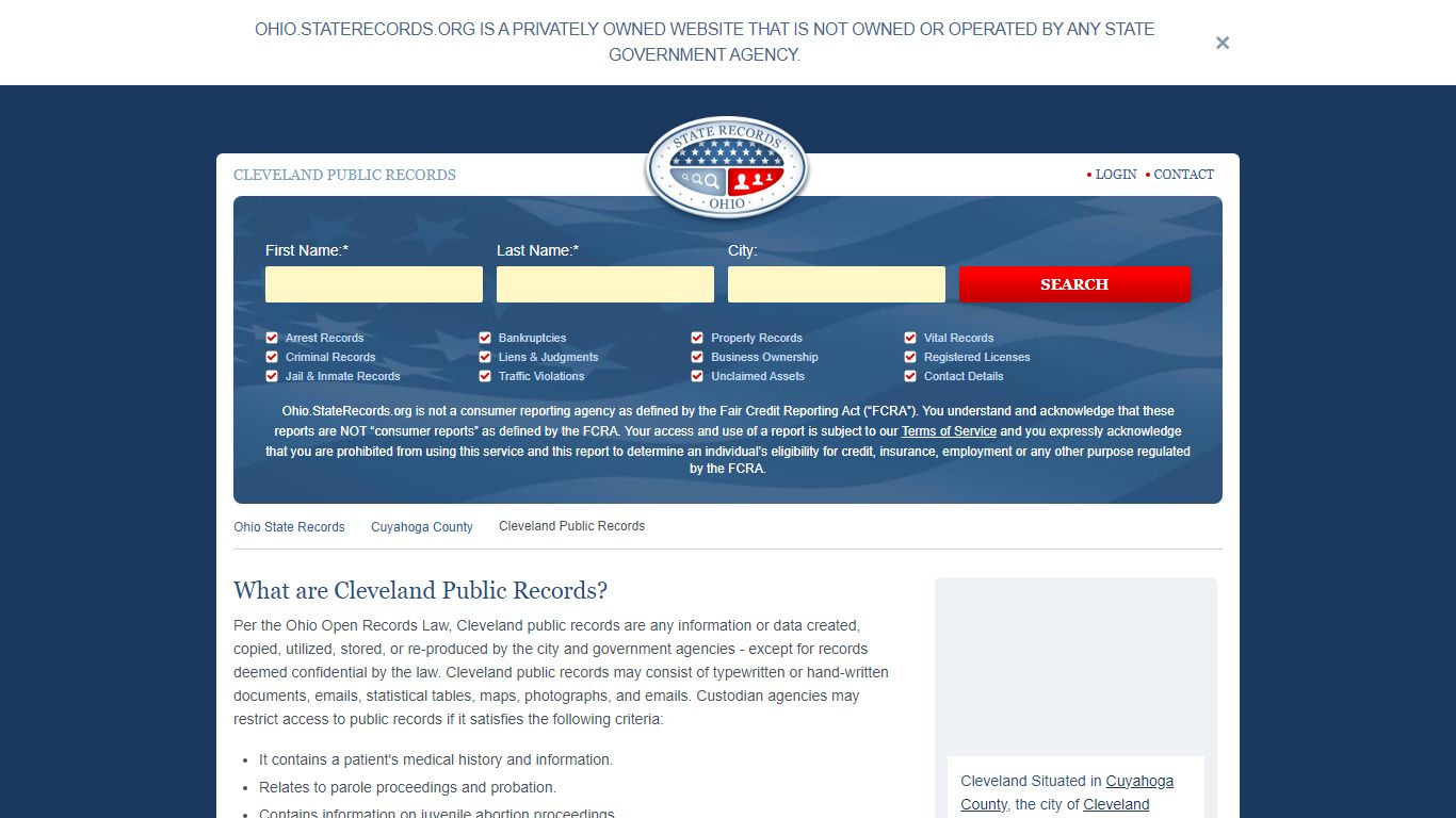 Cleveland Arrest and Public Records | Ohio.StateRecords.org